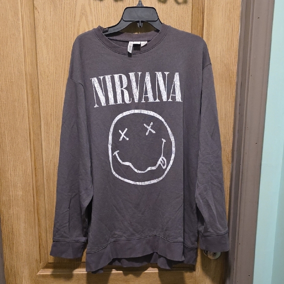 NIRVANA Other - NIRVANA Gray Sweatshirt with White Logo